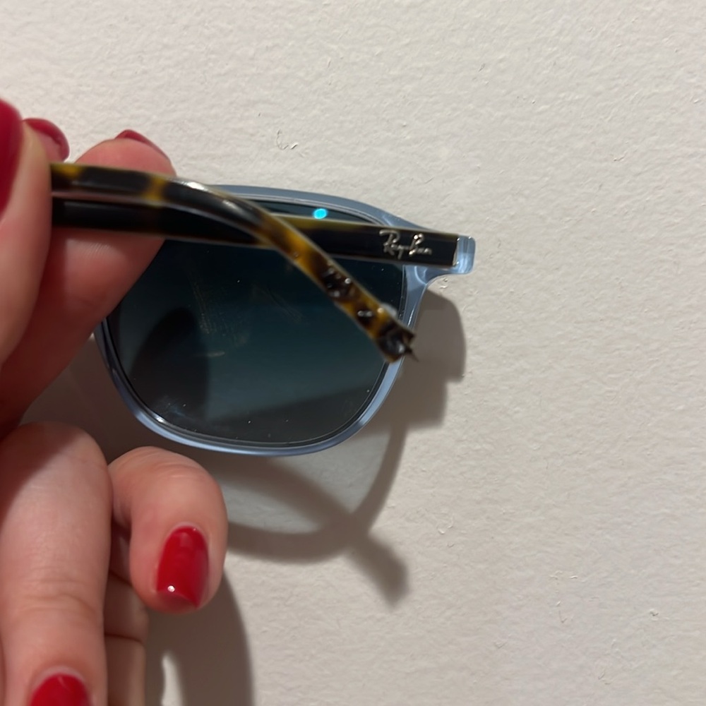 Ray-Ban Tortoise Shell Sunglasses with Blue Lenses - Picture 2 of 4